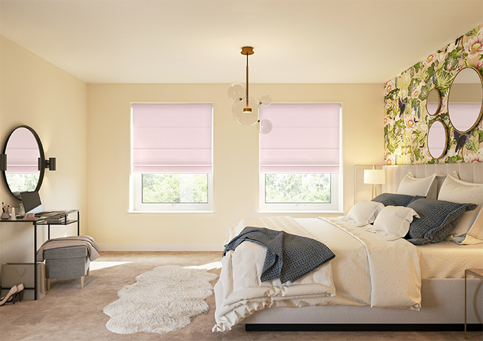 Ultra Luxe Velvet, Light Pink - Motorised Roman Blind - Image 8